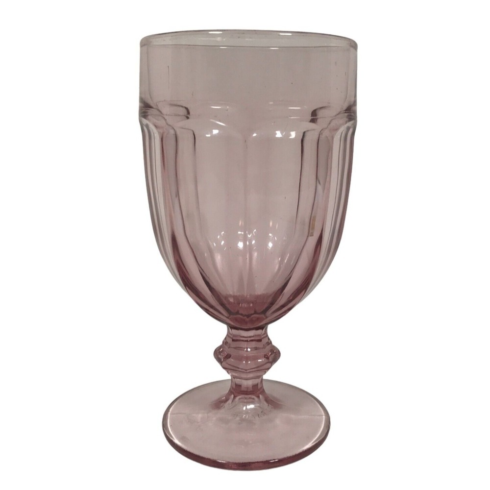 Libbey Duratuff Gibraltar Clear Rose Pink 7in 16oz Glass Stemmed Water Goblet